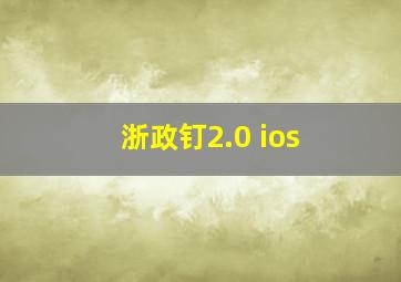 浙政钉2.0 ios